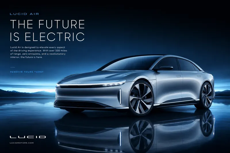 Example result for Futuristic Car Advertisement