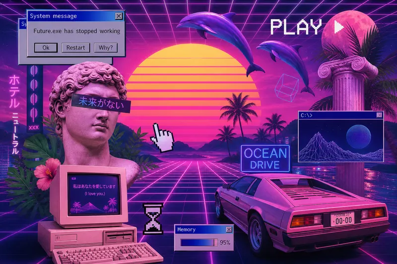Example result for Vaporwave Neon Collage